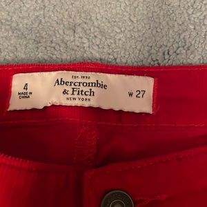 Red pants, Abercrombie brand, good for winter